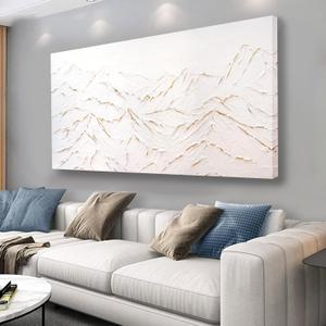 Belmrxne Mountain Wall Decor White Wall Art Abstract Landscape Canvas Painting Wall Prints Artwork for Living Room Bedroom Dining Room Office Home Decor 24x48 Inch