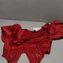 Forever 21 womens Satin & Lace Corset Crop Top (X-Small, Red)