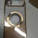 Misscase for iPhone Air Magnetic Glitter Case Compatible with MagSafe,Full Protection Slim Shockproof Case with Camera Lens Protector Plating Bling Cover Case for iPhone 17 Air 6.5" Gold