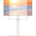 Rolling TV Stand Portrait for 65 70 75 Inch TVs, Tilt and Swivel Mobile TV Cart on Wheels up to 110 Lbs, 6 Height Adjustable PortableTV Stand, Max VESA 600x400mm White (BASIC)