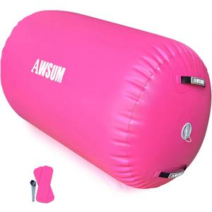 AWSUM Air Roller Gymnastics Barrel Inflatable Tumbling Mat Back Handspring Trainer for Octagon Mat Gym Home Gymnastics Equipment 1PCS，No Electric Pump