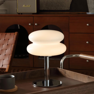 Mushroom Lamp for Bedroom,Mid Century Modern Lamp for Nightstand, Dimmable Retro Egg Tart Bedside Small Lamps,Unique Home Mushroom Decor Aesthetic Cute Table Lamps for Living Room