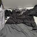 DreamJ Horror Scary Halloween Costume with Mask - Black Hooded Outfit for Adult Men Women, Cosplay Scary Costume (X-Large)