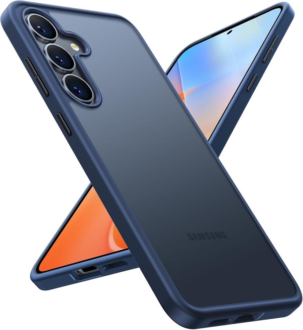 TORRAS Guardian Shockproof for Samsung Galaxy S25 Case, [12FT Military Grade Drop] Thin & Soft Touch for Samsung S25 Case, Translucent Matte Protective Slim Case for Samsung S25, Blue