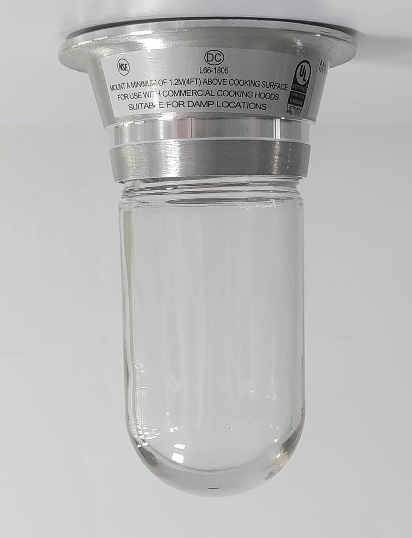 Restaurant Canopy Hood Light Fixture with Thermal and Shock Resistant Globe