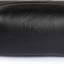 Londo Leather Cosmetic Makeup Pouch & Travel Watch Box. High Quality Stylish Durable Protective Storage Organizer for Toiletries & Versatile Accessories (Black)