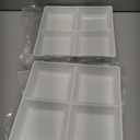 Bruntmor Set of 2 Dinner Serving Tray Dish - 10 x 10 Inch White Ceramic Serving Platter with 4 Compartments - Durable, Decorative Appetizer and Snack Tray for Brunch, Parties, and Dinner Table Display