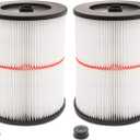 2 Pack Cartridge Filter for Craftsman 17816 9-17816 Wet/ Dry Air Filter Replacement Part fit 5/ 6/ 8/ 12/ 16/ 32 Gallon & Larger Vacuum Cleaner