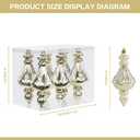 RoseCraft Christmas Ornaments Set, 6.3Inch Plastic Shatterproof Christmas Ball Hanging Ornaments for Xmas Tree Decorations, for Indoor Home Thanksgiving Halloween Party Decor - 6Pcs / Champagne.