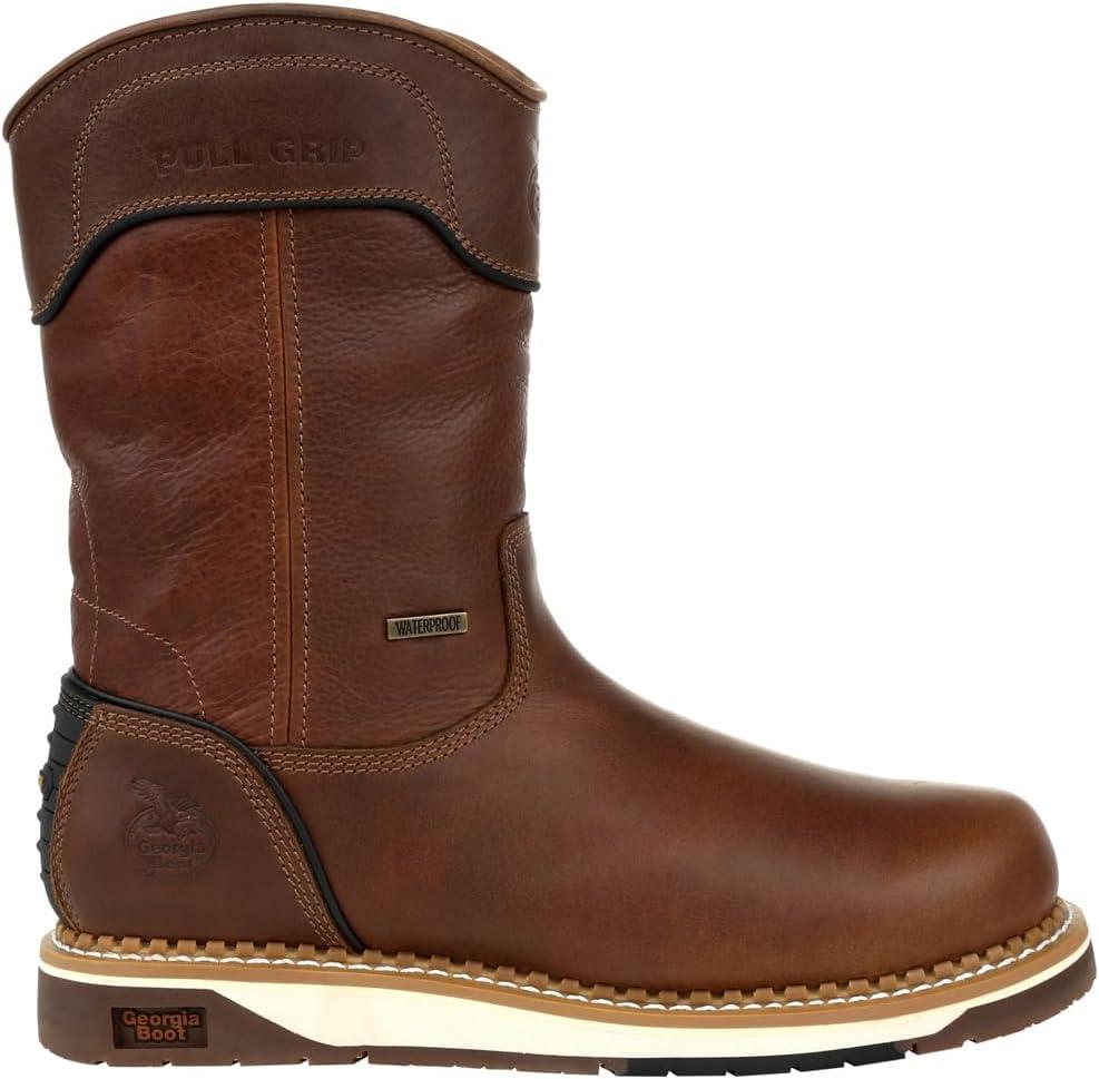 Georgia Boot Men's Brown Amp Lt Wedge Waterproof Pull on Industrial Boot (13 Wide)