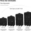 130L Expandable Luggage, 40 Inch Suitcase with Wheels, Collapsible Luggage with Wheels, Rolling Duffle Bag with wheels, Foldable Suitcasewith2Handle Wrap 2Fixing Straps 1Shoulder Strap (Black), Large