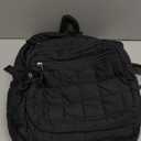 CLOKARS Bookbag for Women, Teen Girls Backpack for High School College Student, Puffer Quilted Back Pack Cute Laptop Backpack for Work Travel Mom Casual Daypack, Black (15.6in)