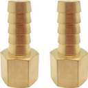 2PCS Brass Hose Fittings 1/4" NPT Female to 3/8" Barb Adapter for Air Fuel Oil Line by CX WONDERLAND