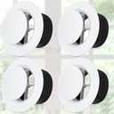 Baquler 4 Pcs 8 Inch Round Air Vent Cover, Adjustable Ceiling Diffuser Vent Bulk, ABS HVAC Cover for Ceiling & Wall, Soffit for Bathroom Kitchen Attic, Easy Install, White