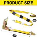 Car Tie Down Straps for Trailers-10,000lbs Break Strength-2inx10ft Heavy Duty E Track Car Hauler Strap with Rolling Idler Three Cleat Over The Wheel Auto Tire Ratchet Straps for Truck, UTV