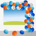 Blue Dog Backdrop 5x3 FT with Blue Orange and Dog Paw Print Balloons Garland Arch Kit Cartoon Theme Party Decorations for Kids Baby Shower Party Cake Table Decoration Supplies