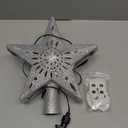 PliMook Christmas Tree Topper Lighted with 6 Patterns Projector, Christmas Tree Star Topper Built-in 3D Glitter LED Rotating Lights, Silver Tree Topper Christmas Decoration for Xmas Party Holiday