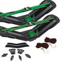 Malone MegaWing Reinforced V-Style Kayak Carrier w/Universal JAWZ Mounting Hardware, 150 lb Capacity, Corrosion-Resistant Nylon Construction, Includes 15' Cam Buckle Straps and Bow & Stern Tie-Downs