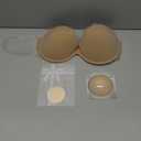 MIXILU Strapless Backless Bra - Invisible Sticky Push-up, Lightweight & Breathable Adhesive Bra for Backless Dresses (DD, Nude)