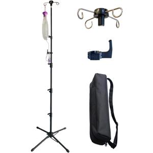 Four-Leg Portable IV Pole for Travel, Adjustable IV Poles Bag Stand Feeding Tube Holder Stand, for Pediatric Nursing Clinic HomeCare or Traveling