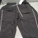 Fisoew Womens Baggy Wide Leg Pants Casual Elastic Waist Drawstring Hiking Workout Cropped Track Pants with Pockets Black, Size M