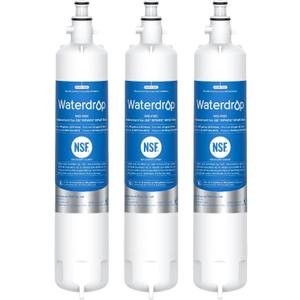 Waterdrop WD-F19C Replacement for GE RPWFE, RPWF (with CHIP) Refrigerator Water Filter, Compatible with GFE28GBLTS, GFE28GGKBB, GFE28GSKSS, PFE28KSKSS, PFE28KMKES, 3 Pack (Packaging May Vary)