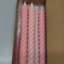 Baquler 6 Pcs Pastel Pink Flameless Taper Candle Twisted LED 9.65 Inch Taper Candles Battery Operated Spiral Candlesticks for Valentine Wedding Birthday Home Party Holiday Dinner Fireplace