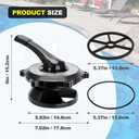 SPX0710XBA17 Key Cover and Handle Assembly with Gasket and O-Ring Compatible with Hayward SP0710, SP0710X, SP0711, SP0712 1-1/2" Vari-Flo Multiport Valves, Black