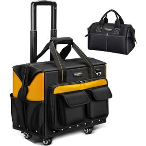 Roller Tool Bag with Four Spinner Wheels, Portable Large Rolling Tool Bag with Swivel Caster Wheels, Steel Plate Base, Waterproof Roller Tool Bag with Four Spinner Wheels, Portable Large Rolling Tool Bag with Swivel Caster Wheels, Steel Plate Base, Waterproof