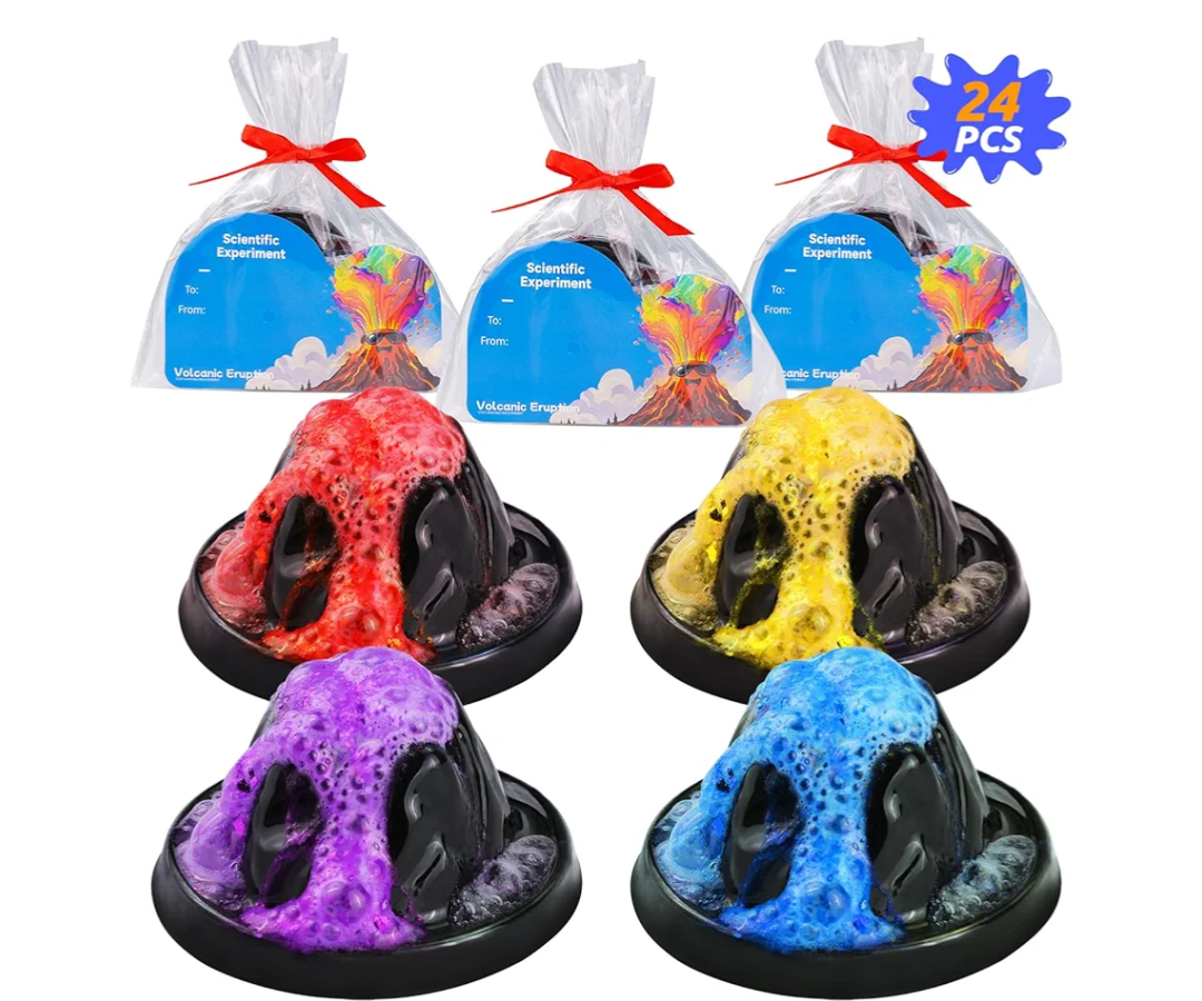 24 Pack Erupting Volcano Science Kit Valentines Gifts Party Favors with Valentine's Cards STEM Projects Educational Toys for Boys Girls School Exchange