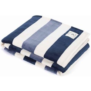 Nautica - Blanket, Ultra-Soft Plush Fleece Blanket for Bed or Couch, Lightweight Micro Flannel Throw Blanket for Year Round Comfort (Awning Stripe Blue, 50" x 60")