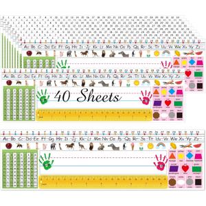 Desk Nameplates,40pcs Name Tags for Classroom,Waterproof Multipurpose Manuscript Students Name Plates for desks Classroom with Multiplication,Fractions and Percentages Table(Animal Style) (13.8''x4'')