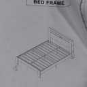 Zevemomo Queen Size Bed Frame with Headboard, Bed Frame Queen Size with Charging Station, Built in LED Light Strip, No Noise, No Box Spring Needed, Rustic Brown(Rectangular Slot)