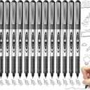 Vitoler 15 Pieces Roller Ball Pens, Quick Dry Black Ink Pens, 0.5mm Extra Fine Point Pens Liquid Ink Pens for Writing Journaling Taking Notes School Office Use