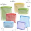 Stasher Premium Silicone Reusable Food Storage Bags, 5-Pack, Rainbow, Multi-Use Food Storage Bags, Lunch Bag, Travel Containers, BPA Free, Leak-free, Dishwasher-Safe, Eco-friendly | Reusable Food Bags
