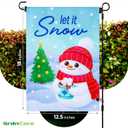 Winter Garden Flag 12.5 x 18 Inch  Double-Sided Snowman Garden Flag, Weather & UV-Resistant Yard Flags for Outside, Perfect for Garden & Lawn Decoration