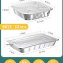 NEEBAKE 24 Pack Disposable Aluminum Pans with Lids Combo Set- 12 Large 9x13 Foil Pans Half Size & 12 Small 8x8 Tin Foil Baking Pans, Tin Trays Containers for Meal Prep, Food Cooking, Roasting, Heating