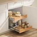 OCG Pull Out Cabinet Organizer 20" W x 21" D, 2 Tier Slide Out Shelf, Heavy-Duty Pull Out Drawer for Cabinets, Base Cabinet Organization for Kitchen, Pantry, Bathroom