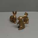 DN DECONATION Golden Polyresin Bunny Decor Rabbit Figurines, Easter Bunny Statue Set of 3 for Spring Tabletop Decor