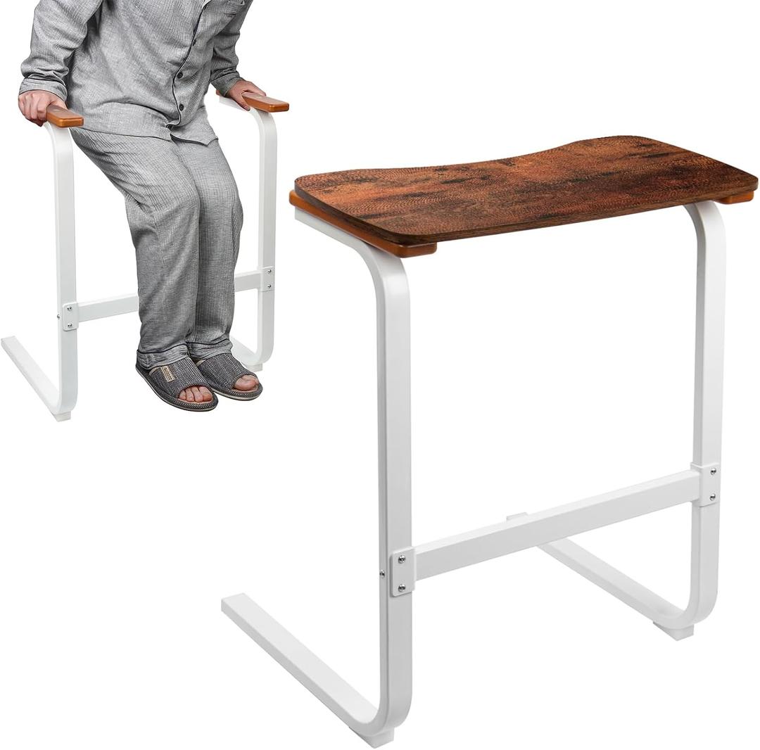 Couch Stand Assist with Detachable Tray - Chair Lift Assist Devices for Seniors, Multifunctional Sitting and Standing Aid with Real Wood Handle, Heavy-Duty Square Metal Frame