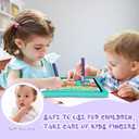 Kid-Friendly Stylus Pens for Touch Screens with Tethers - Mixoo Anti-Rolling Tablet Stylus 2 Pack for Kids, Compatible with iPad, iPhone, Tablets, Kindle and All Touch Screen Devices (Blue+Purple)