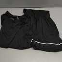 PrinStory Women's Pajama Set Capri Pjs Sets 2 Piece Soft Lounge Sets Sleepwear with Pockets (Black, M)