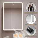 Basenji LED Lighted Medicine Cabinet with Mirror for Bathroom Anti-Fog & Tri- Color Dimmable Lights with Adjustable Shelves Aluminum Alloy Body, Storage Behind Door & Tissue Holder, 20