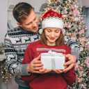 Santa Hat for Adults, Unisex Women Men Velvet Comfort Red Christmas Santa Claus Hats for Xmas Eve New Year Holiday Party Supplies