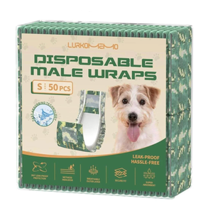 Dog Diapers Male,50 Count Small Male Dog Diapers Disposable for Doggie & Puppy,Ultra Absorbent Male Dog Wraps,Belly Bands for Male Dogs with Wetness Indicator 