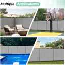 SunnyRoyal 5' x 24' Privacy Fence Screen Panel with Iron Poles Freestanding No Dig Heavy Duty Windscreen Mesh Fabric Temporary Dog Fencing for Outdoor Backyard Patio Garden (Light Gray)