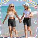 Custoneei Girls' Bermuda Shorts, Black, 9-10 Years