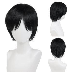 GNIMEGIL Short Pixie Cut Wigs For Women Petite Size Realistic Wig Petite Size Short Straight Hair Black Wigs Unisex Adult Machine Made None Lace Men's Wig 1B Color