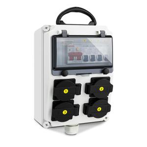 Power Distribution Box, 110V High Current Wall Mount Electrical Box with NEMA 5-20 Power Outlet Pane,IP54 Electrical Breaker Socket Distribution Box for Construction Sites, workshops and Factories