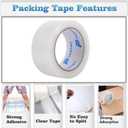 Packing Tape Refill Rolls Heavy Duty 12 Rolls Sealing Great for Packing Box Shipping and Moving Supplies Packaging 1.88" x 65 Yards 3" Core 2.7 Mil Thick